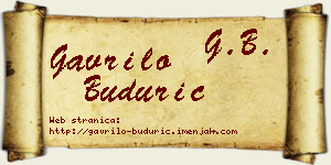 Gavrilo Budurić vizit kartica